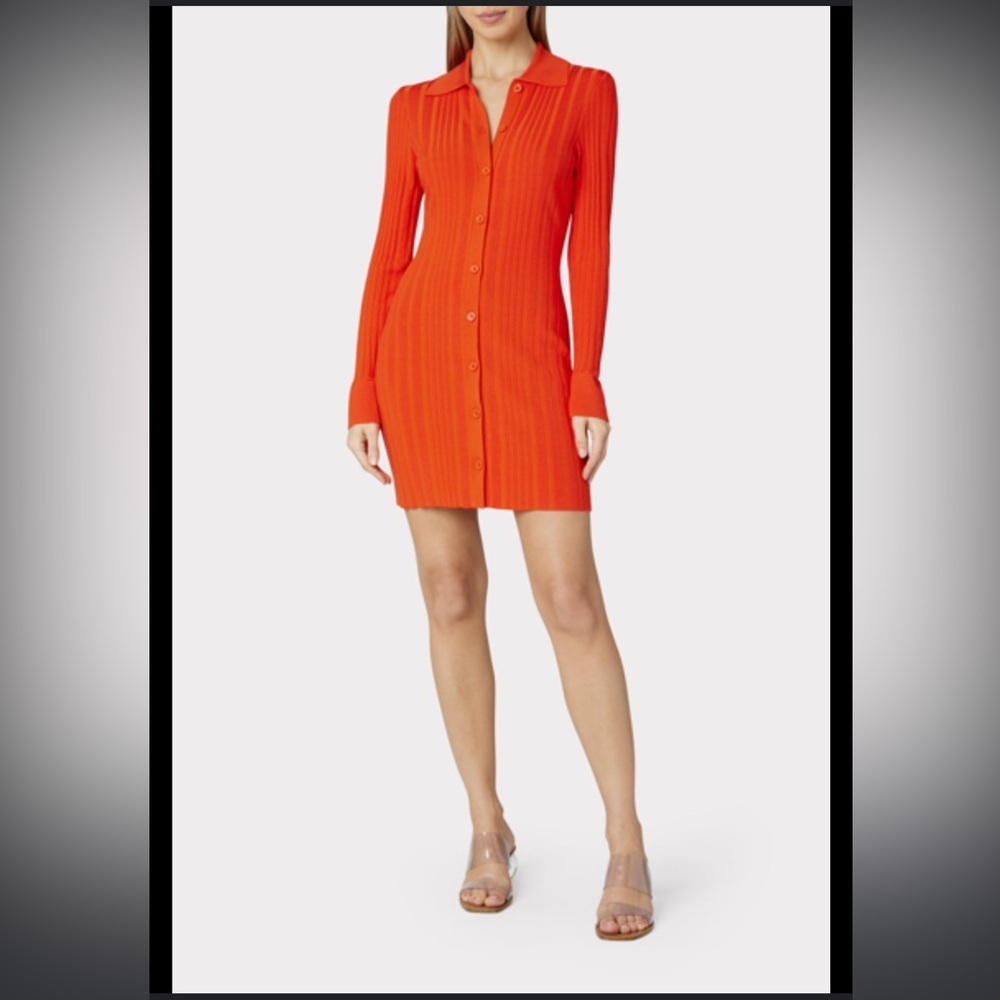 Women’s MILLY Polo Cardigan Dress In Coral Size Medium‎